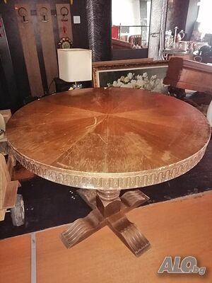 старинна тежка маса от масивно дърво 75/101 см