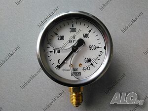 Манометър с глицерин WIKA - Ф63/0-600 bar (радиален)