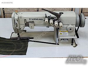 Почти нова Typical GK-0056-3 Двуиглова Верижна ТАНДЕМ (игла след игла) с Монофазен серво мотор