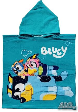 Детско пончо за плаж Блуи Bluey