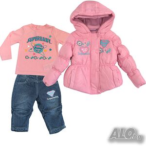 ПРОМО! Бюджетен зимен комплект от 3 части за бебе Super Baby