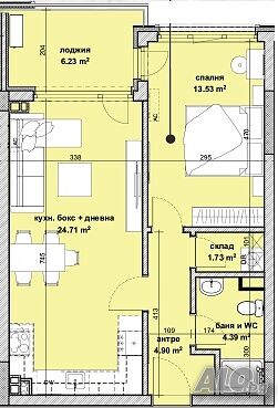 Голям двустаен апартамент в сграда ONA HOMES ж.к. Славейков Двустаен апартамент 75 кв.м Тухла 2026 г. 2 етаж Първи жилищен | Апартаменти | Славейков Бургас
