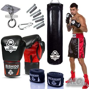 Боксов комплект GymPro 140c - боксова круша + боксови ръкавици + закопчаване + бинтове