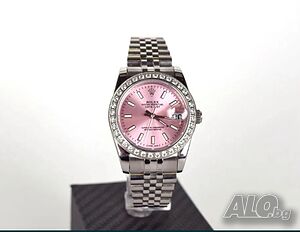 Rolex Datejust Pink Dial Diamond Bezel Часовник