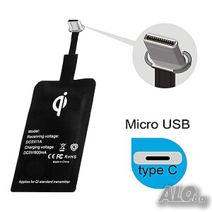 Безжично зарядно - бобина - универсална Wireless Charger Receiver