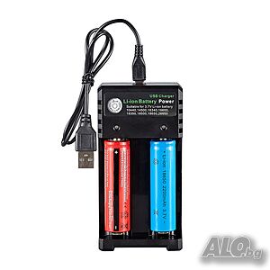 Универсално смарт зарядно BMAX за 2 батерии 18650 3.7V USB