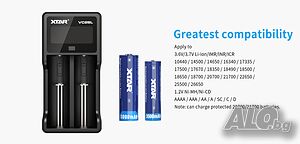 Зарядно/тестер XTAR VC2SL с LCD за 18650 Li-Ion акумулаторни батерии