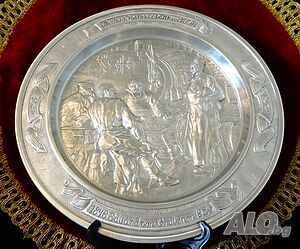 Пано от калай, картина In der Klosterschäfflerei на E. von Grützner.