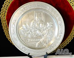 Пано от калай, картина Fröhliche Stammtischrunde на Grützner