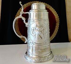 Халба от калай 1.5 л., 1.3 кг., лов, покер.