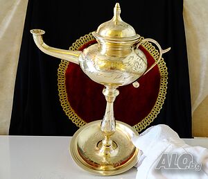 Бронзова маслена лампа на Аладин, 29 см.