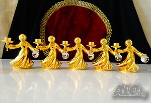 Позлатен бронзов свещник Ангел,BMF, модел Play Light.