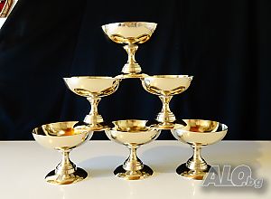 Английски бронзови чаши за вино, шампанско.