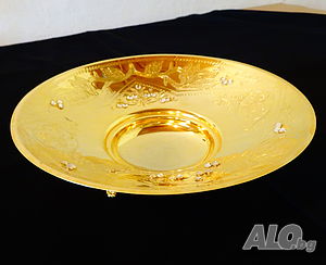 Английска фруктиера 24k Gold, скъпоценни камъни.