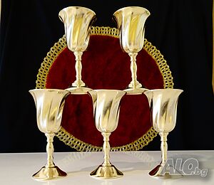 Бронзови чаши за ракия, многостен.