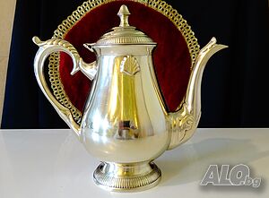 Английска кана, чайник, масивен бронз 930 гр.