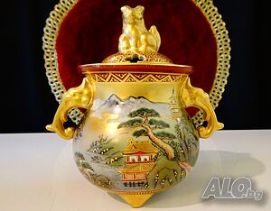 Тамянник, кандило, японски порцелан Kutani 1870 г., злато.