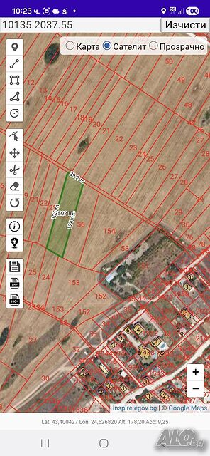 Парцел 3500кв.м с номер 10135.2037.55-Варна, м. Добрева чешма