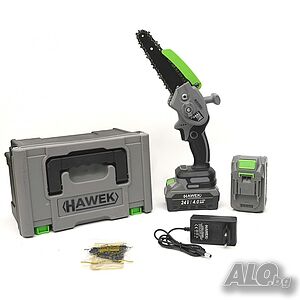 Акумулаторен верижен трион 24V 4Ah с 15 см шина HAWEK