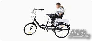 Безплатна Доставка Триколка 20 цола, Багажник с детска седалка Столче