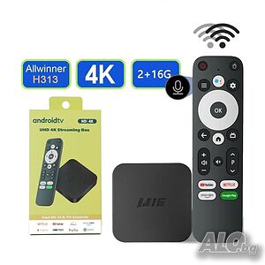 Android TV Box 1TECH UHD 4K Стрийминг устройство - Google Assistant, Wi-Fi 2.4/5G, Bluetooth