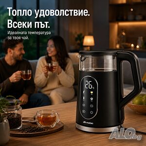 Електрическа кана 2200W с регулиране на температурата 40-100°C, 1.7L, LED дисплей и функция Keep War