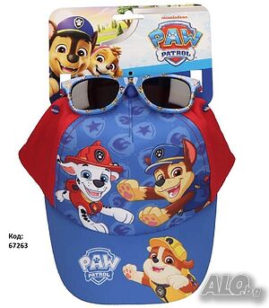 Детски Комплект Шапка с Козирка и Слънчеви Очила Stitch Minnie Bluey Paw Patrol Spidey Cars