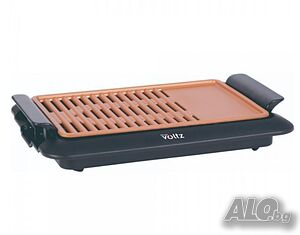 Скара Voltz, 1250W, 36x23см. плоча с 2 зони на печене, Незалепващо покритие