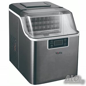 Ледогенератор Oliver Voltz, 170W, 22кг/24ч, 3.2 л, 24 квадратни кубчета за цикъл работа, Инокс