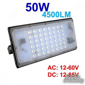 Водоустойчив LED прожектор 50W DC 12V-85V 4500LM 6000K