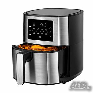 Фритюрник AirFry er Voltz OV51980M, 1400W, 5.5л., Горещ въздух, Таймер, до 200°C, Сив