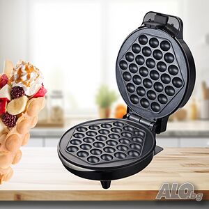 Гофретник за Bubble Waffle Rosberg, 1000W, Черен,