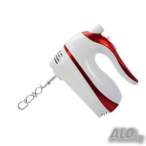Миксер Voltz, 500W, 5 скорости и турбо бутон, бяло-червен, 2 ГОДИНИ ГАРАНЦИЯ