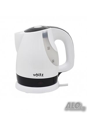 Електрическа кана Voltz Premium, 1300W, 0.9л., бяло/черно, бяло/червено, 2 ГОДИНИ ГАРАНЦИЯ