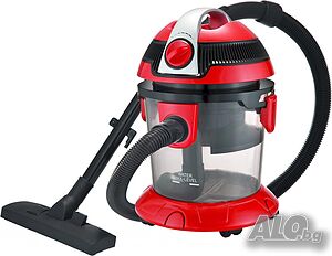 Прахосмукачка с воден филтър Voltz, 800W-1000W, 10л., Червена/Сива