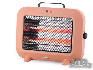 Кварцова печка, 800W, корал/ бял цвят
