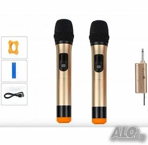 Комплект от 2бр безжични микрофони с дисплей,WVNGR WG-200II