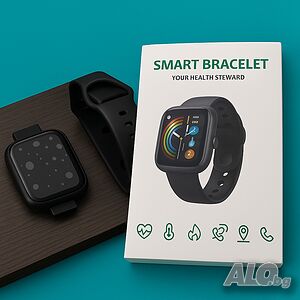 Смарт часовник smart bracelet пулс, крачки работи с всички телефони