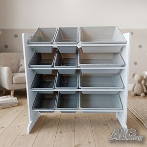 Детски органайзер за играчки XXL с 12 кутии - Край на бъркотията в детската стая