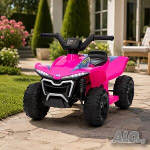 Детско акумулаторно ATV 6V 25W - Електрическо ATV с LED светлини за деца 1.5+ години, розово