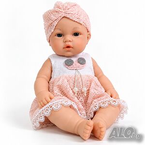 Говореща кукла бебе Baby Babble с реалистичен дизайн, розова дантелена рокличка и шапчица | Играчки | София