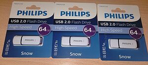 Нова USB Flash Флаш памет Philips 64 GB Snow Edition