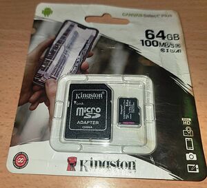 SD карта памет Kingston 64GB плюс SD адаптер