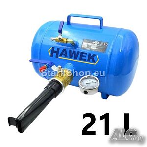 Бутилка за Шоково Помпане на Гуми - Бустер 21л. с Манометър HAWEK