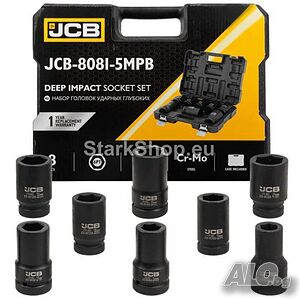 Комплект Дълбоки Ударни Вложки 6-Стенни 1″ (22 - 41мм) 8 части JCB 8081-5MPB