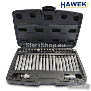 Комплект битове-накрайници HAWEK 4401new Hex XZN и Torx 1/2″ и 3/8″ 40 броя