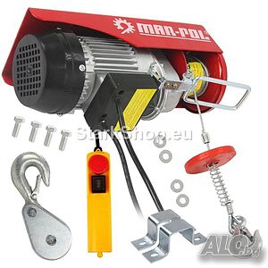 Електрическа въжена лебедка 125 / 250 кг 12 м 500W Mar-Pol