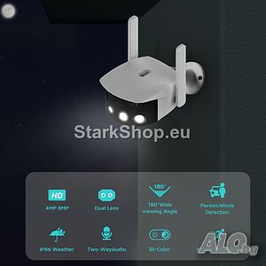 Въртяща соларна камера със сим карта 6MPX
