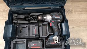 Bosch акумулаторен ударно-пробивен винтоверт gsb 18v-110 плюс 2 батерий 4Ah и зарядно