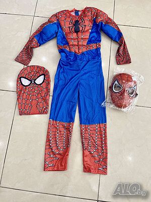 Спайдърмен костюм с мускули +пластмасова маска/Spiderman costume